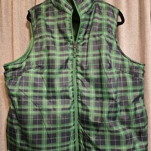Merona Vibrant Green/Plaid Reversable Outerwear